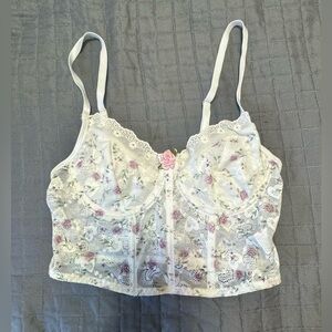Tank Top 2YK Flower Printed Lace
Patchwork Female Corset Crop Tops...